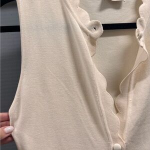 Meshki Cream Scalloped Midi Dress